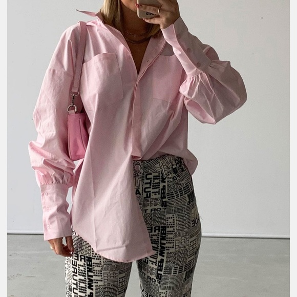 LIONESS PRINCESS POLLY THE CARRIE TOP PINK BUTTON DOWN US4 - Picture 1 of 4